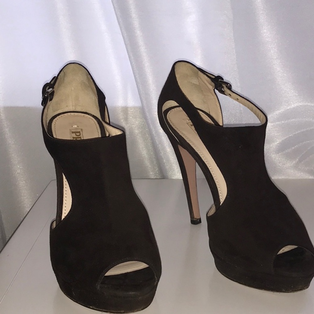 PRADA Brown Suede pumps with side buckle 38.5B